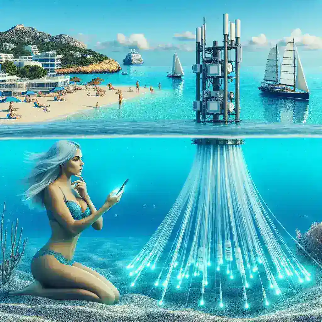 "Vodafone's underwater connectivity pilot launched with 5G technology in the Balearic Islands, showcasing advanced telecommunications infrastructure."