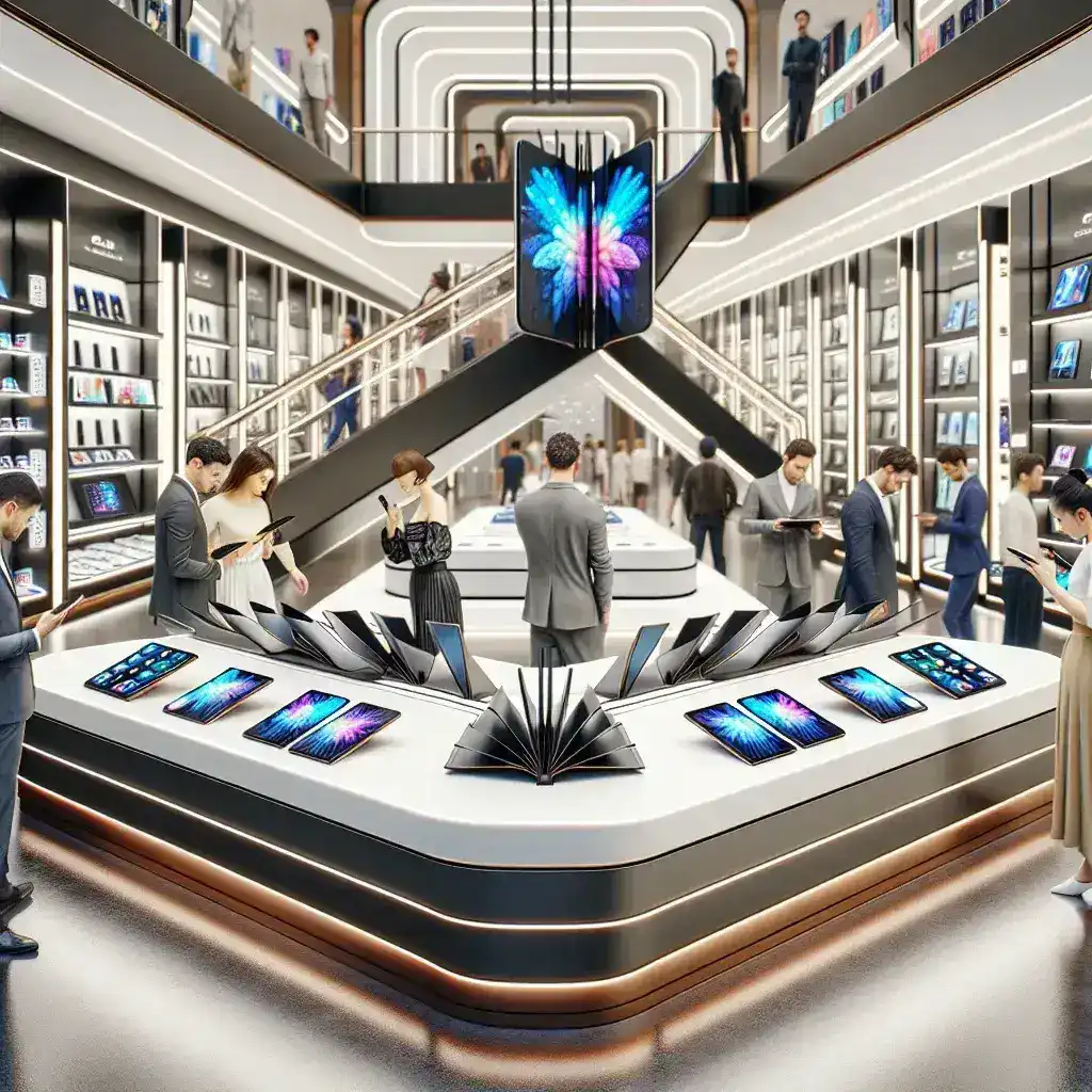 "Samsung inaugurates experiential space in Madrid showcasing innovative foldable devices, highlighting cutting-edge technology and user interaction."
